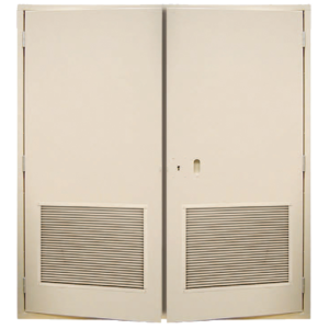 PORTE DE POSTE À DEUX VANTAUX AVEC DEUX VENTILATIONS BASSES